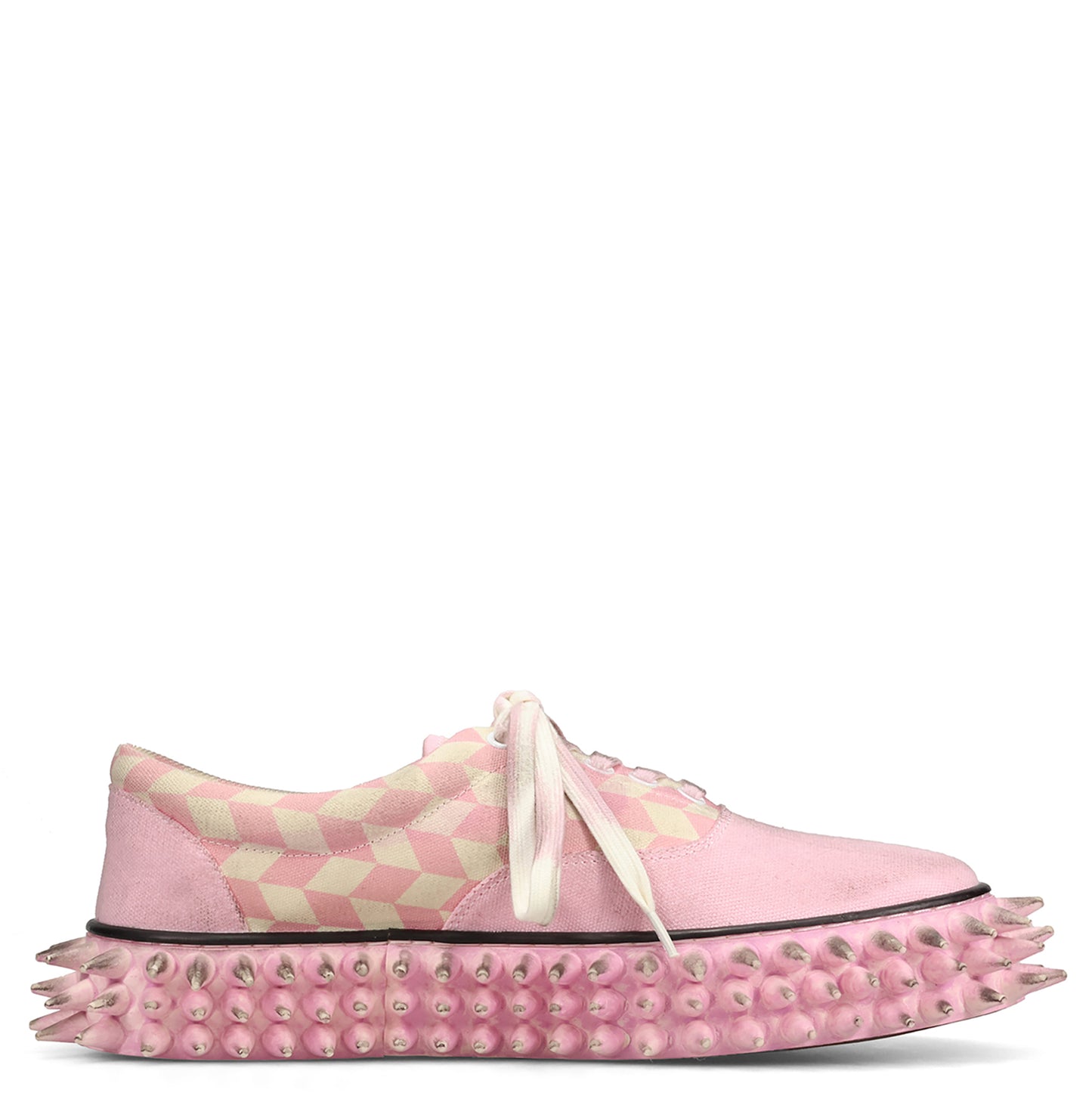 DIRTY SPIKE CANVAS SNEAKER / PINK