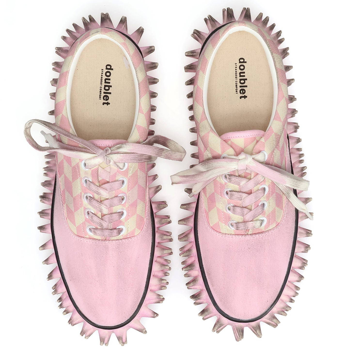 DIRTY SPIKE CANVAS SNEAKER / PINK