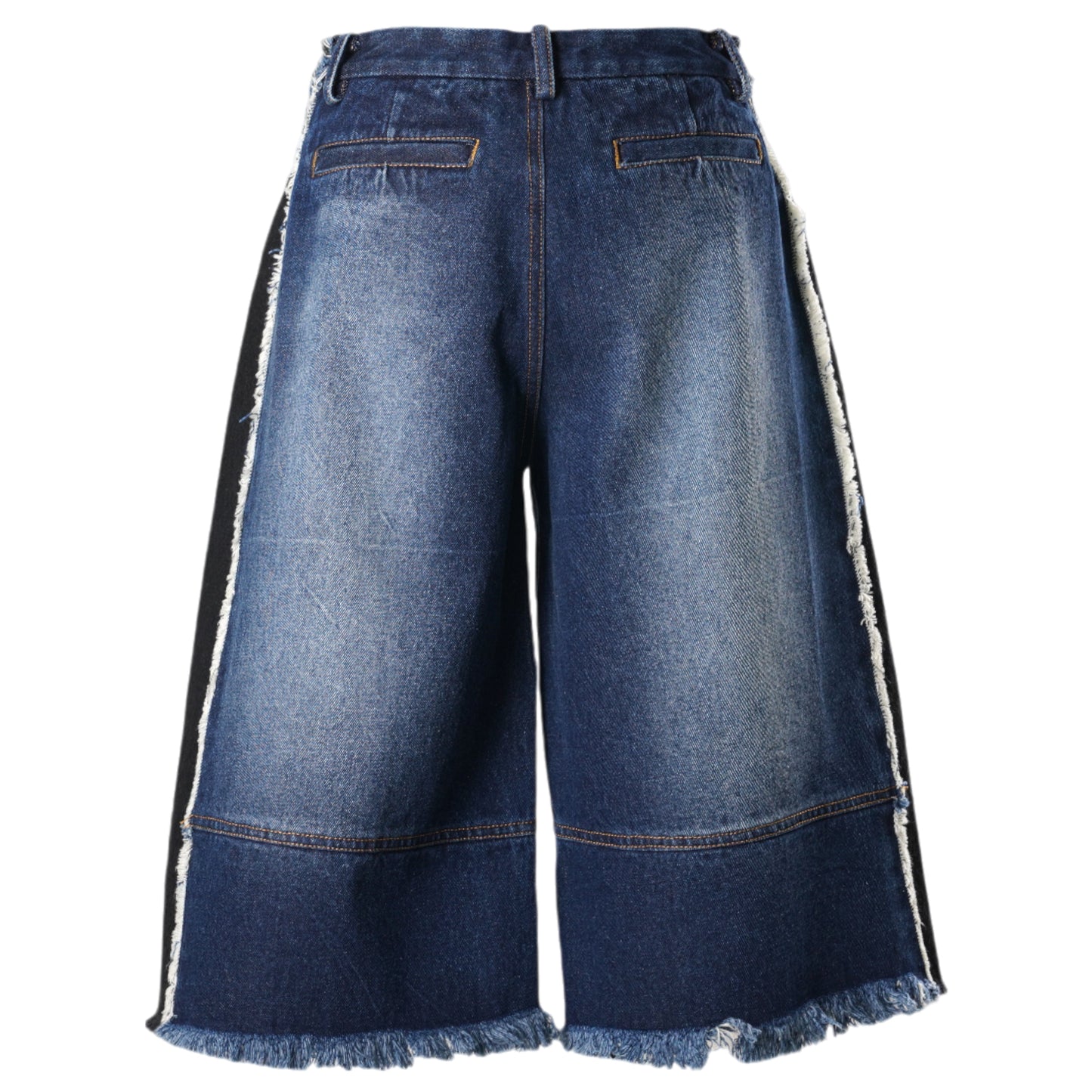 PATCHWORK DENIM SHORTS / BLUE