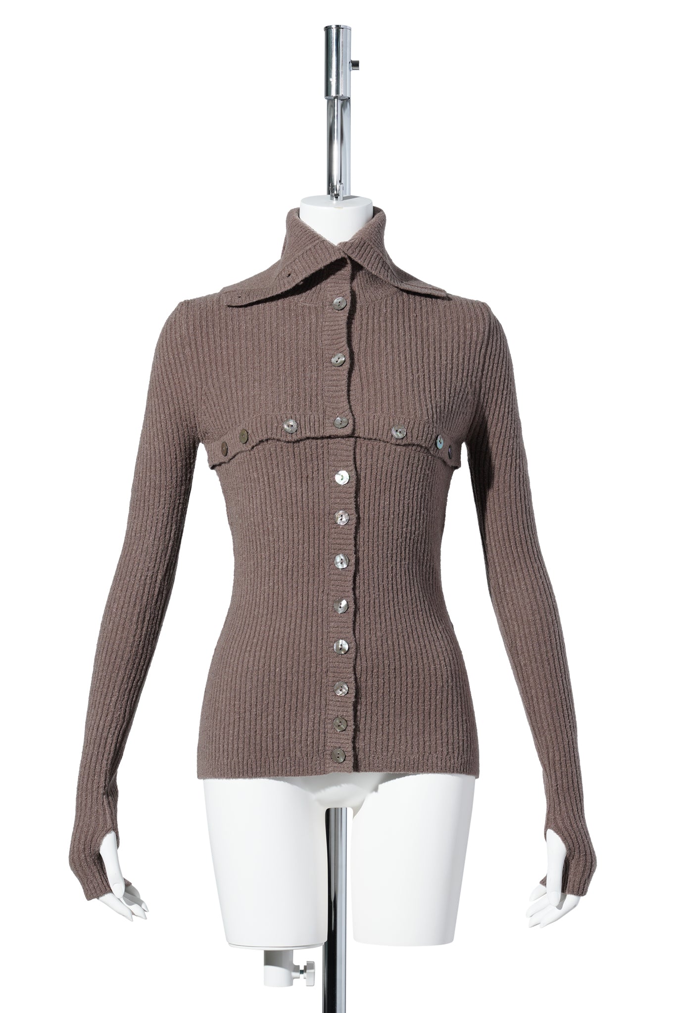 WOMEN WOOL TOP / BROWN