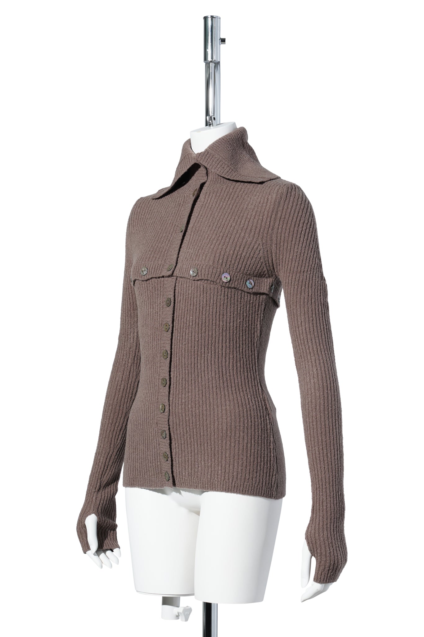 WOMEN WOOL TOP / BROWN