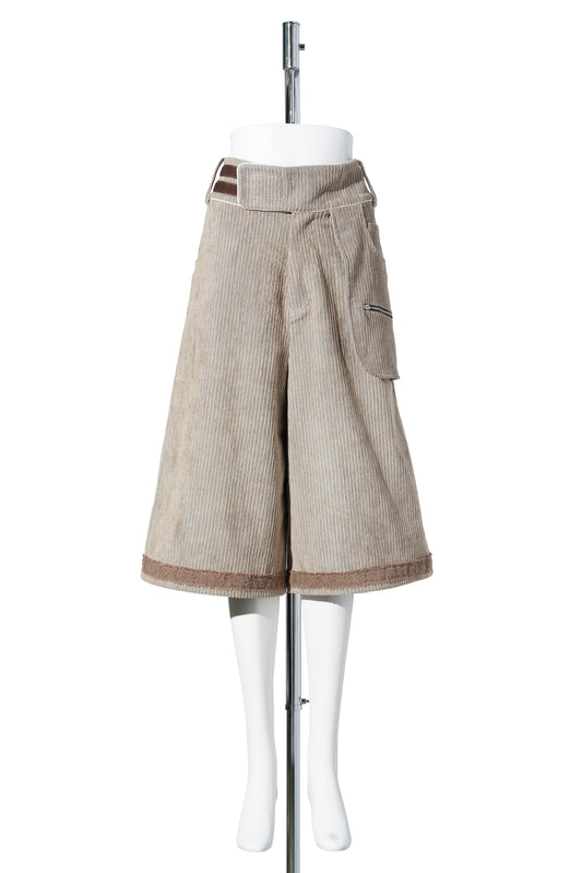 WOMEN POLYESTER SHORTS / KHAKI