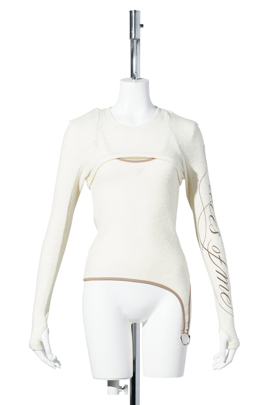 WOMEN COTTON TWO-PIECE SET / WHITE