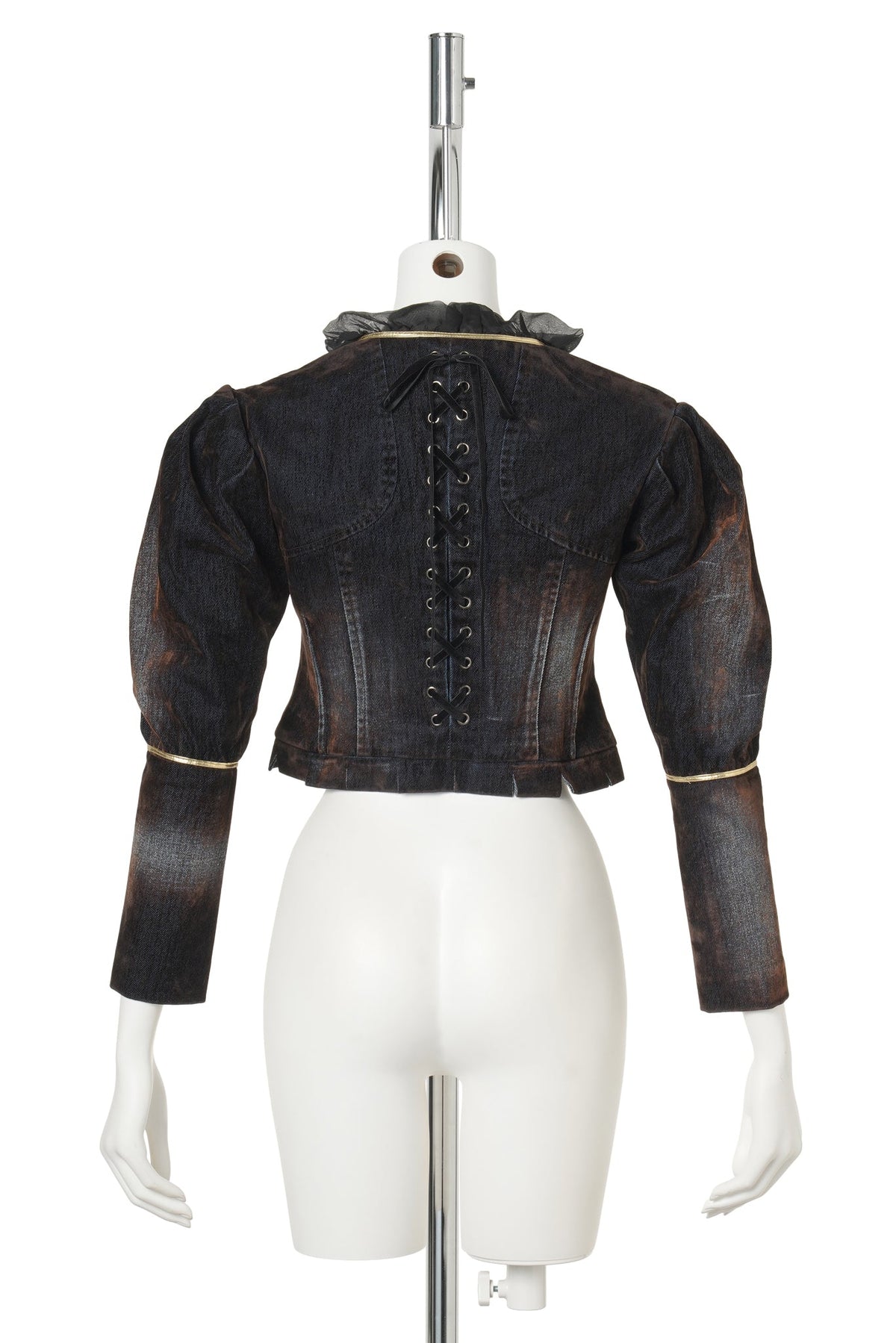 COURT-INSPIRED DENIM TOP / BLACK