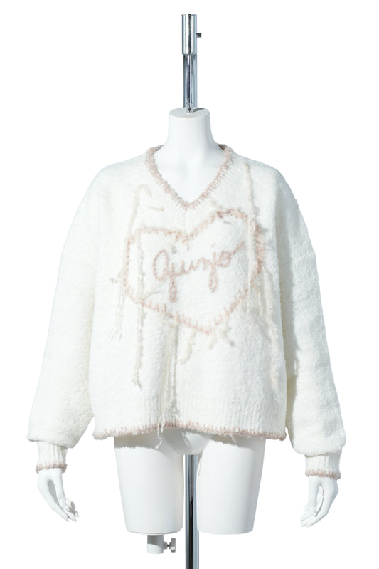GUIZIO HEART SWEATER / WHITE