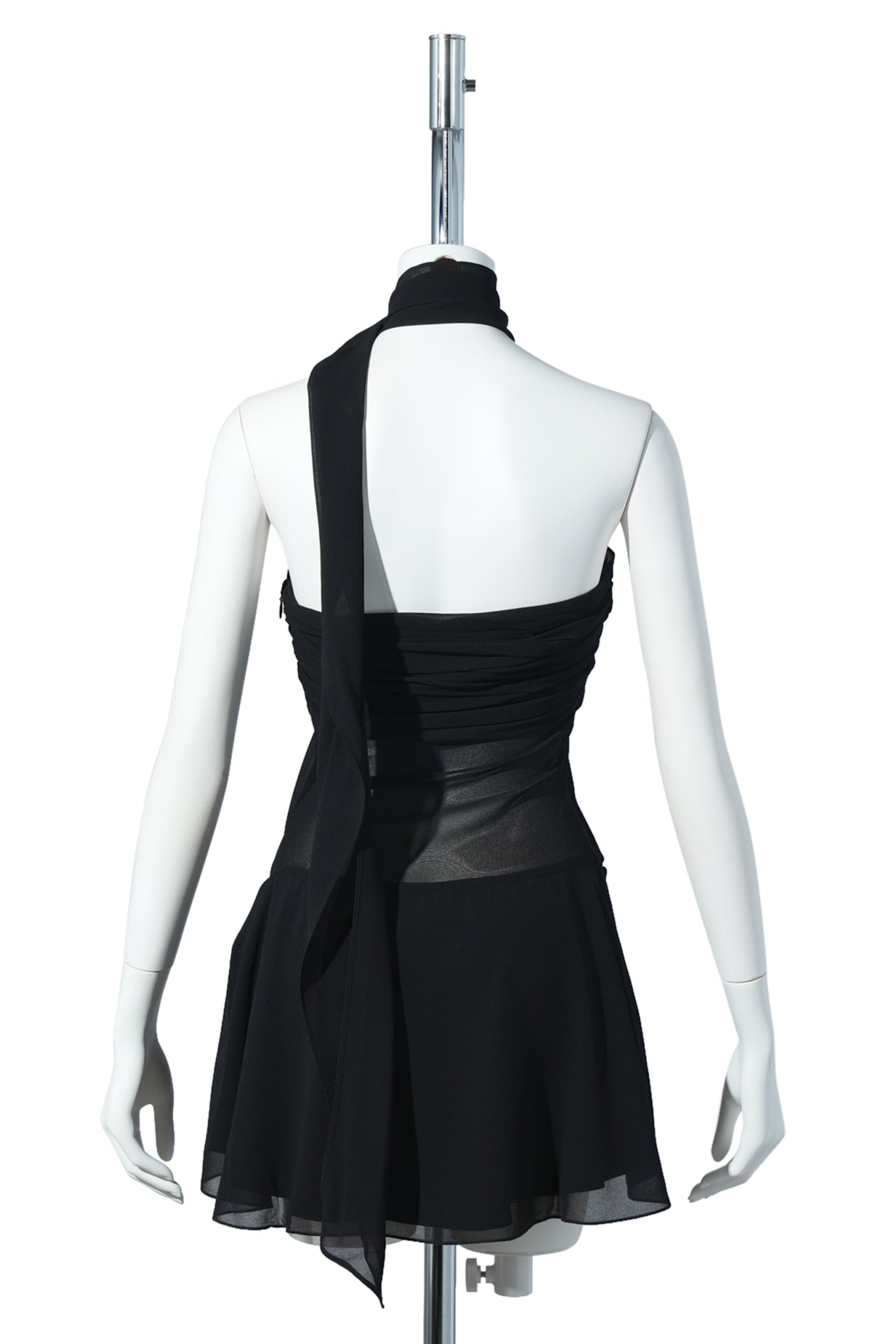 CHIFFON WRAP DRESS / BLACK