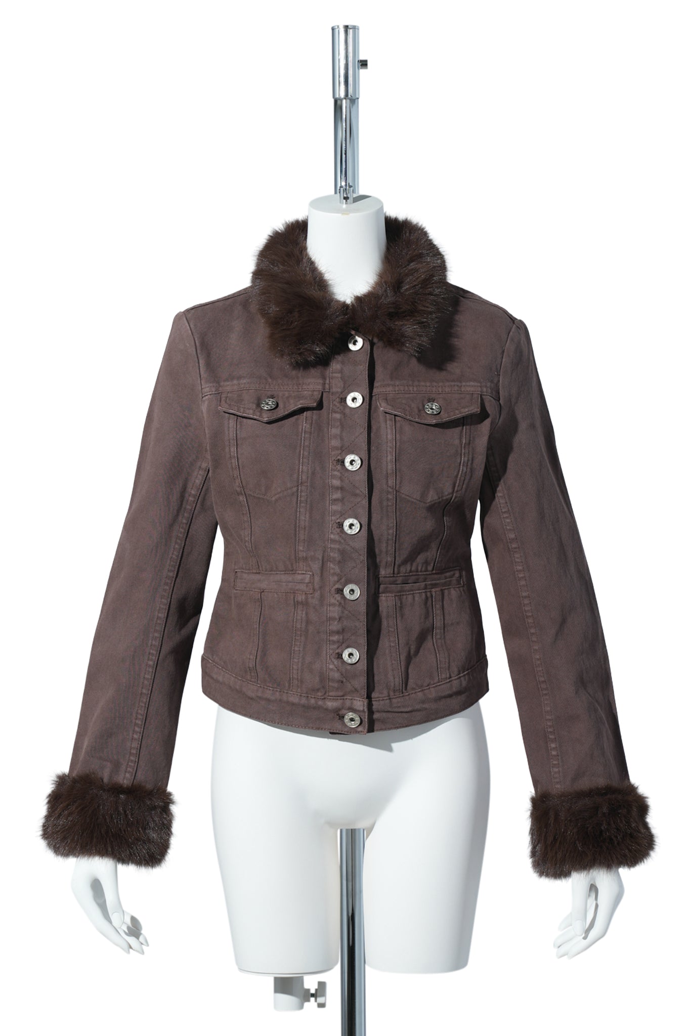 ARES FAUX FUR JACKET / CHOCOLATE