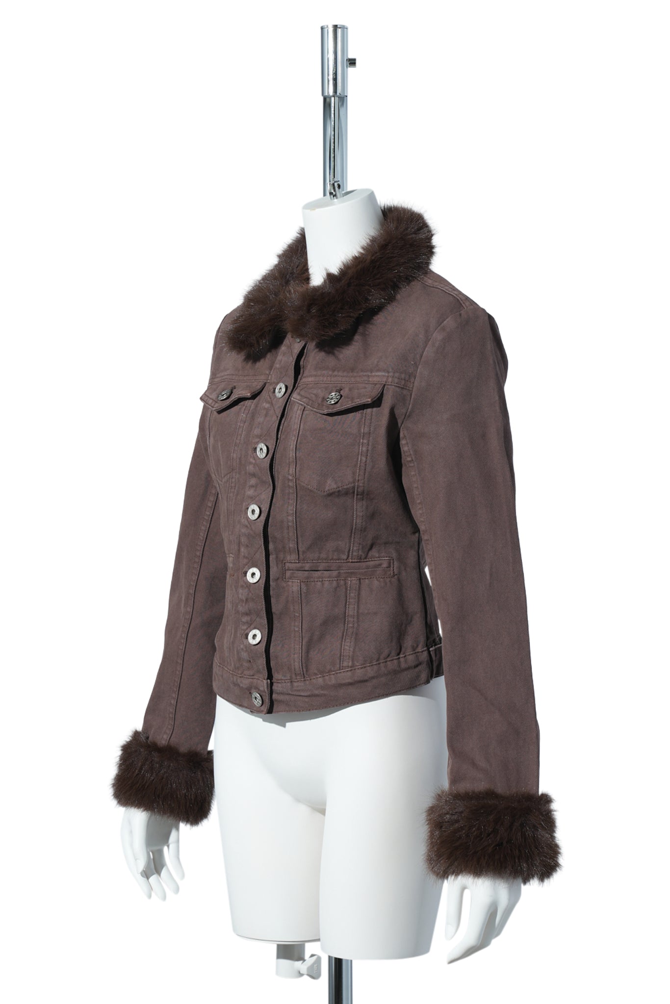 ARES FAUX FUR JACKET / CHOCOLATE