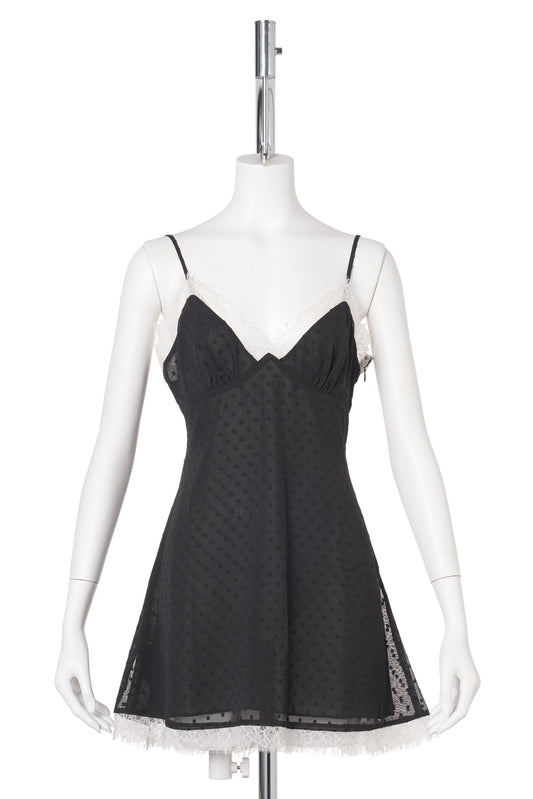 POSIE SLIP MINI DRESS / BLACK