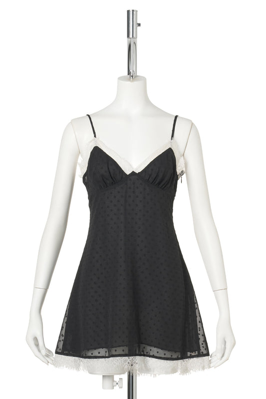 POSIE SLIP MINI DRESS / BLACK