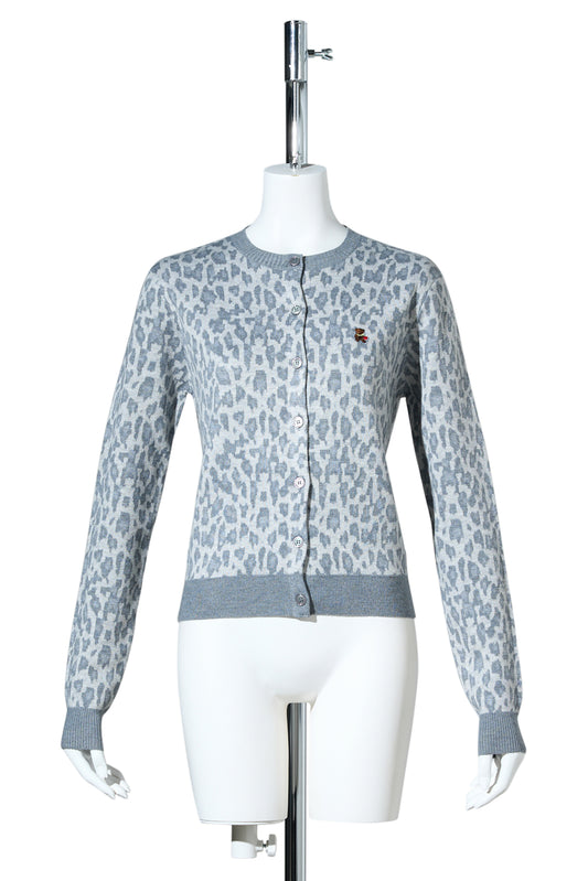 JUNE RELAXED CARDIGAN / GREY LEOPARD