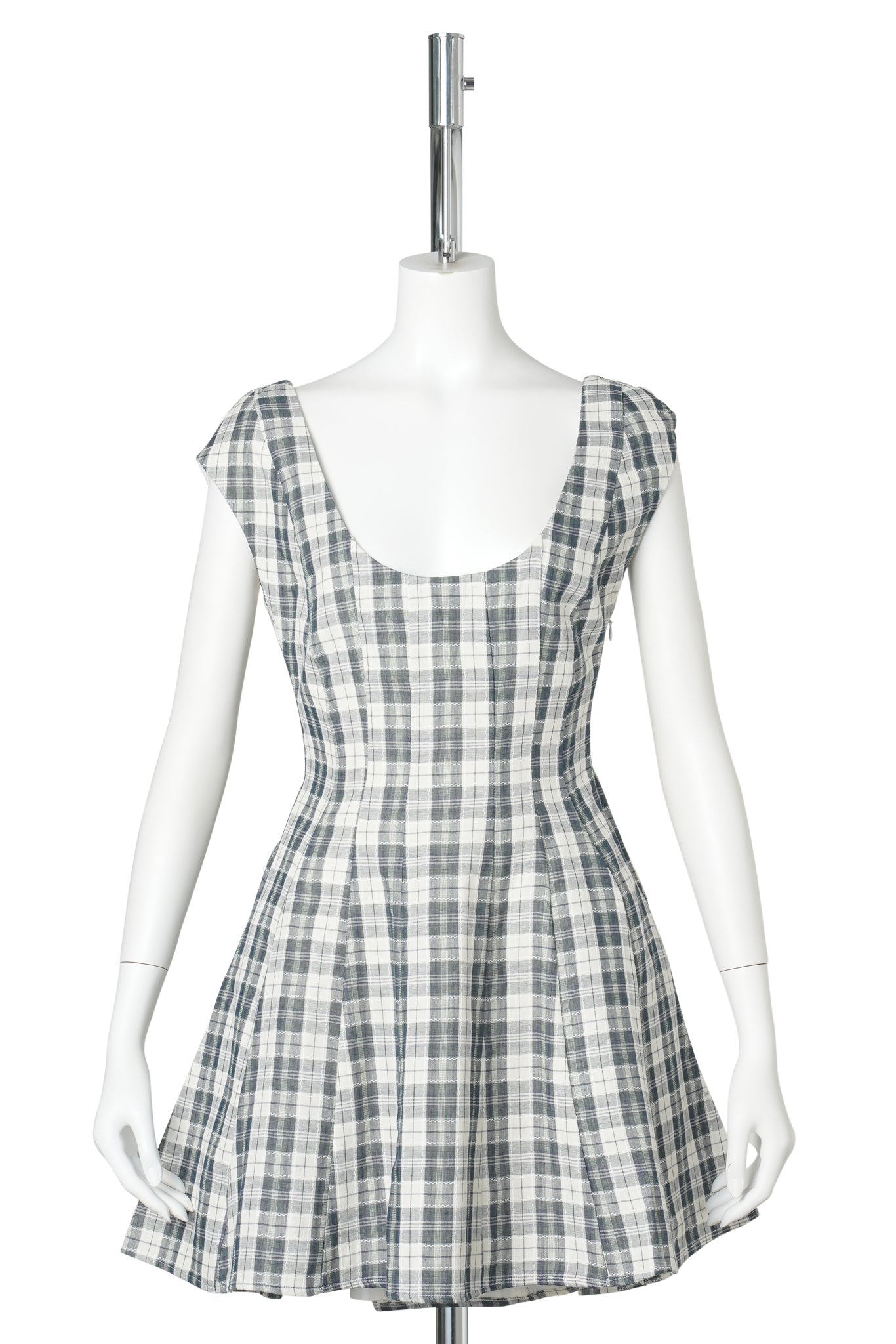 LEILA MINI DRESS / 117:CREAM PLAID