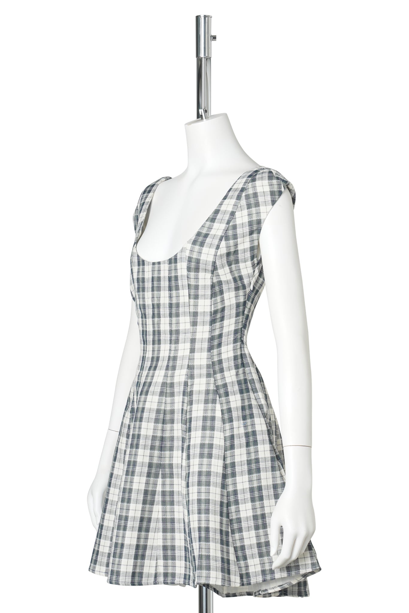 LEILA MINI DRESS / 117:CREAM PLAID