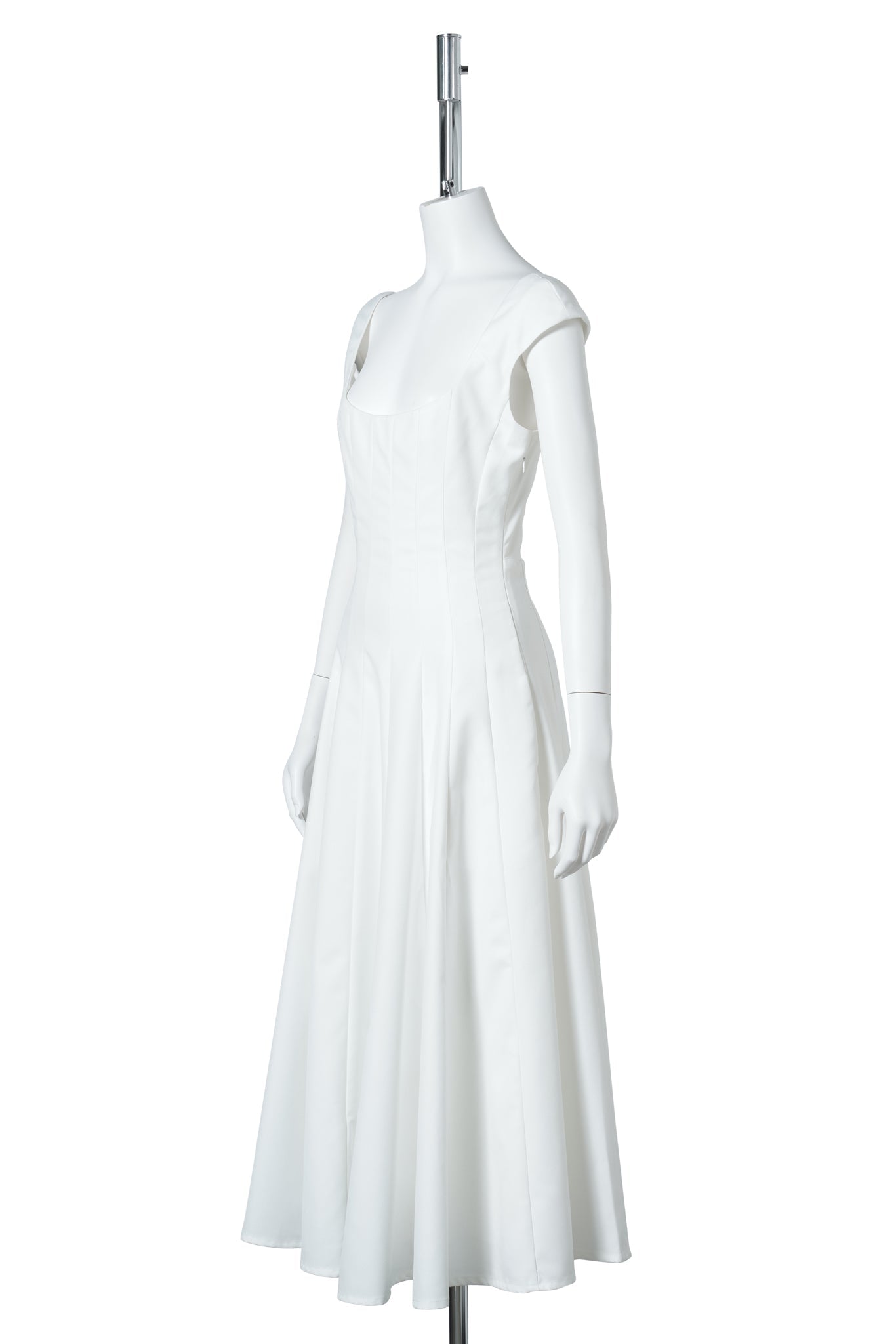 LEILA TWILL DRESS / 102:IVORY