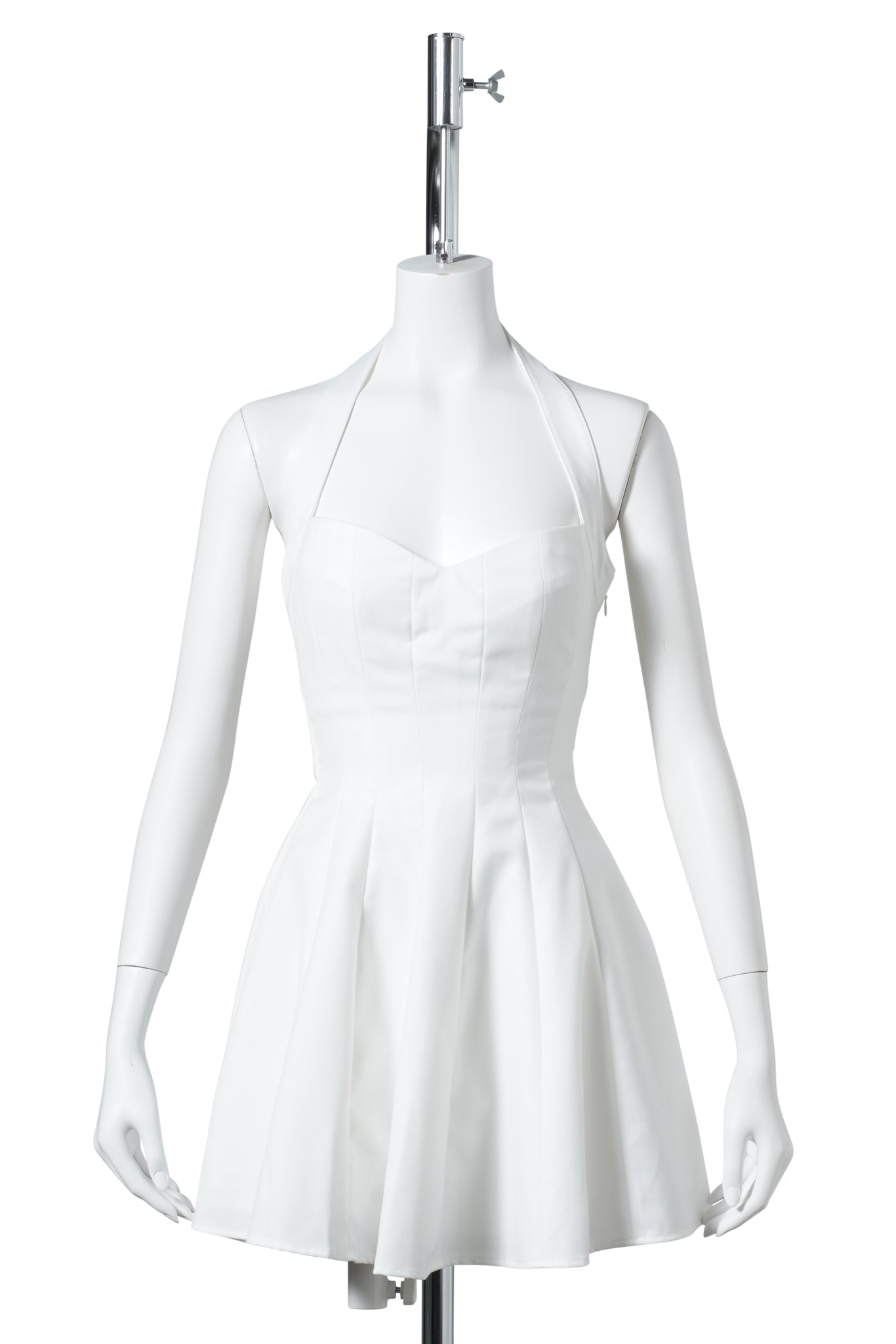 JULIETTE TWILL HALTER DRESS / IVORY