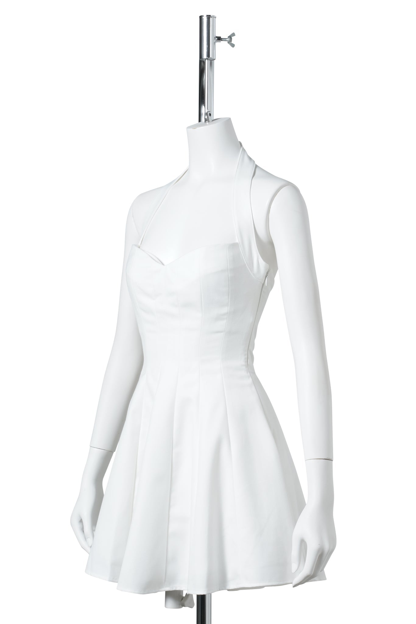 JULIETTE TWILL HALTER DRESS / IVORY