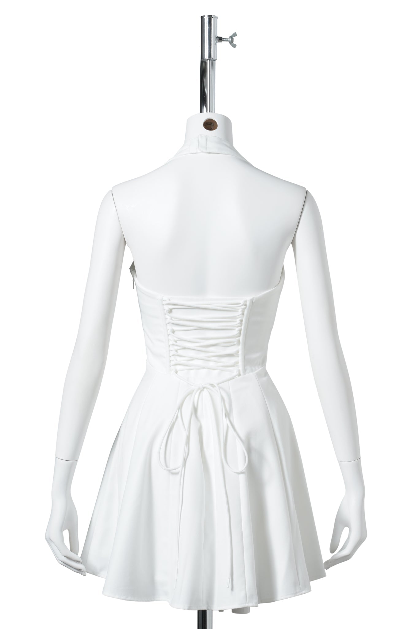 JULIETTE TWILL HALTER DRESS / IVORY