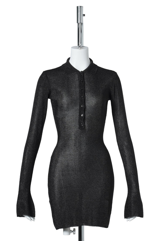 LILOU MINI DRESS / 070:METALLIC BLACK