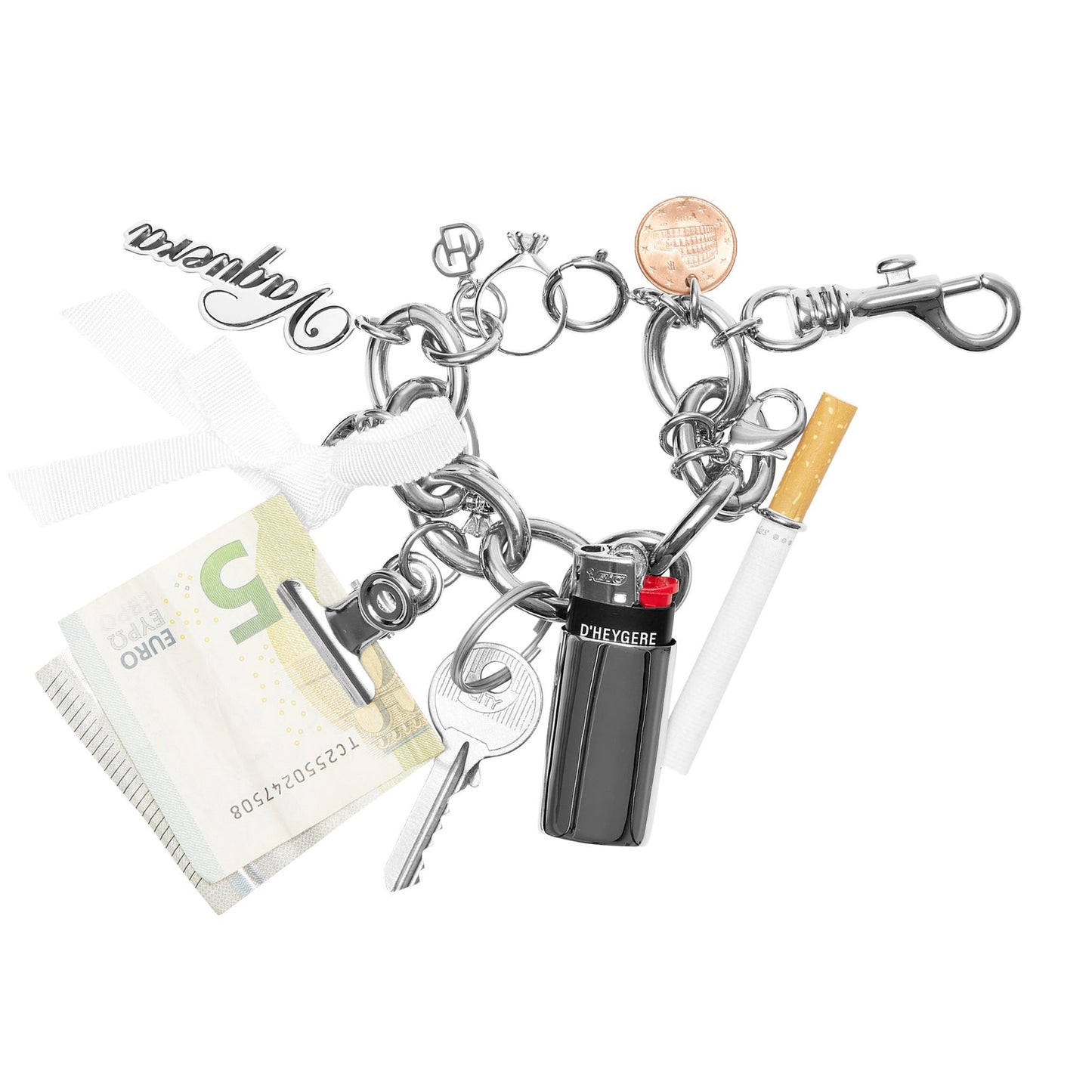 D’HEYGERE x VAQUERA CHARM BRACELET 2.0 / SILVER/WHITE