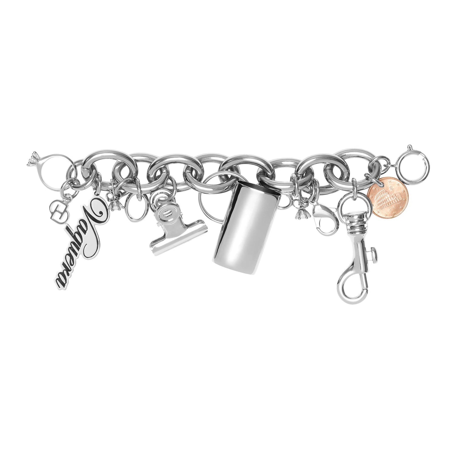 D’HEYGERE x VAQUERA CHARM BRACELET 2.0 / SILVER/WHITE