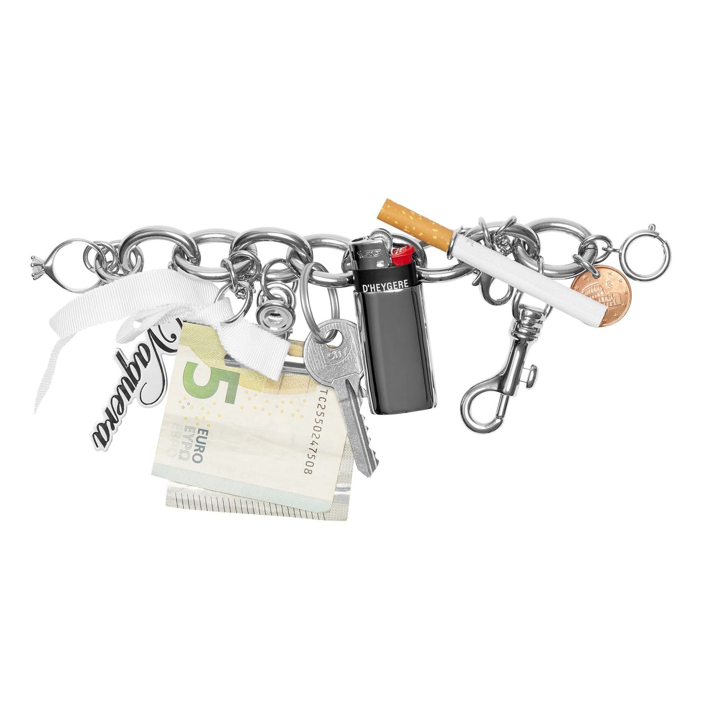 D’HEYGERE x VAQUERA CHARM BRACELET 2.0 / SILVER/WHITE