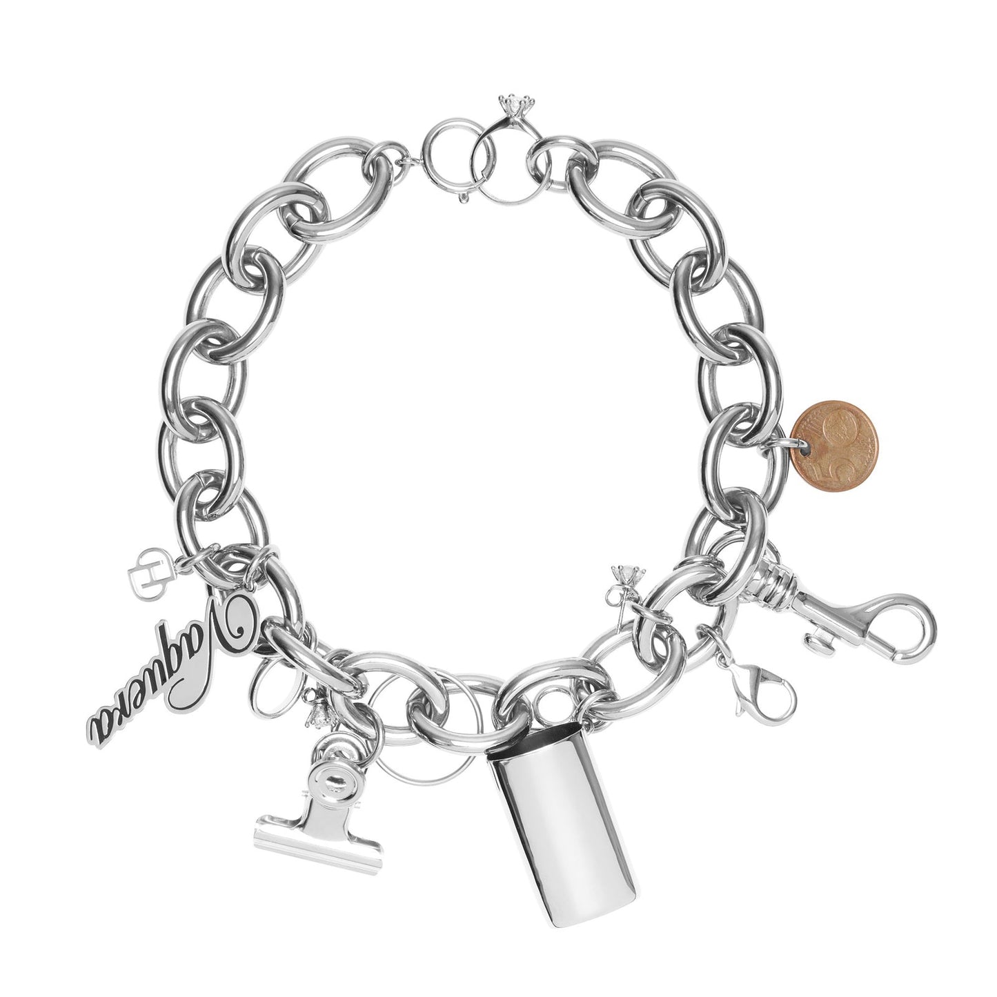 D’HEYGERE x VAQUERA CHARM NECKLACE 2.0 / SILVER/WHITE