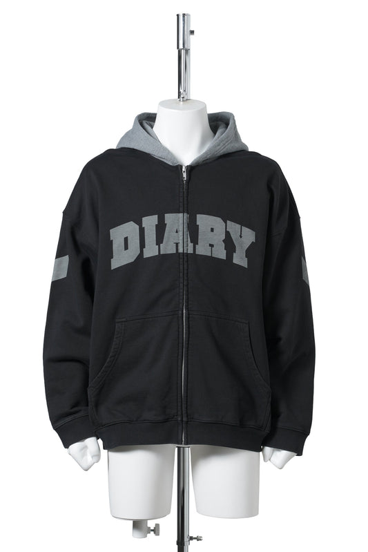 ARCH LOGO ZIP HOODIE / BLACK