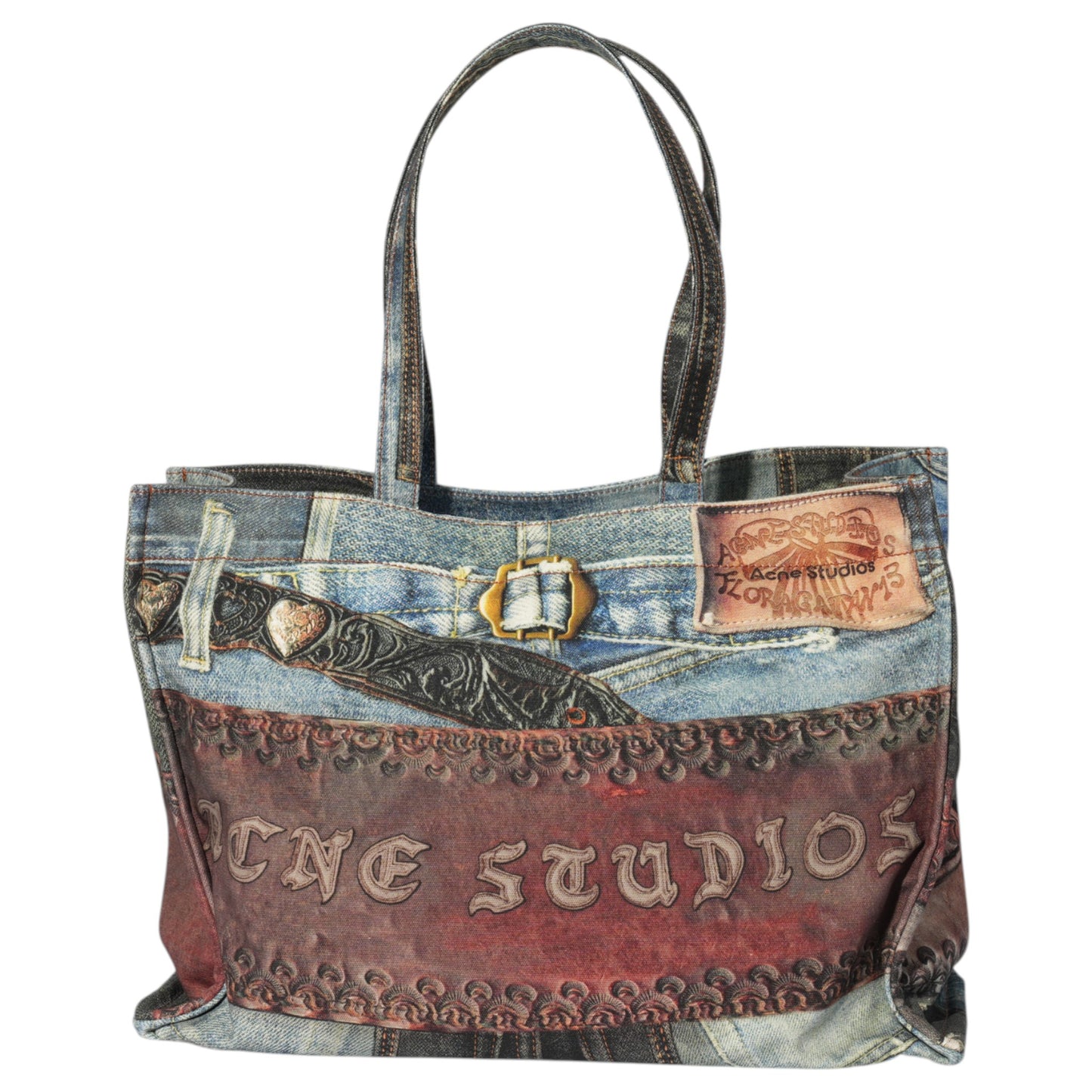 LOGO SHOPPER EW NEW TLO COWBOY HEART BUCKLE / BLUE/BLACK