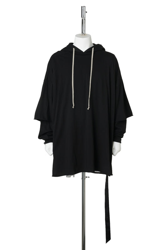 KNIT T-SHIRT - TOMMY HUSTLER HOODIE / 09:BLACK