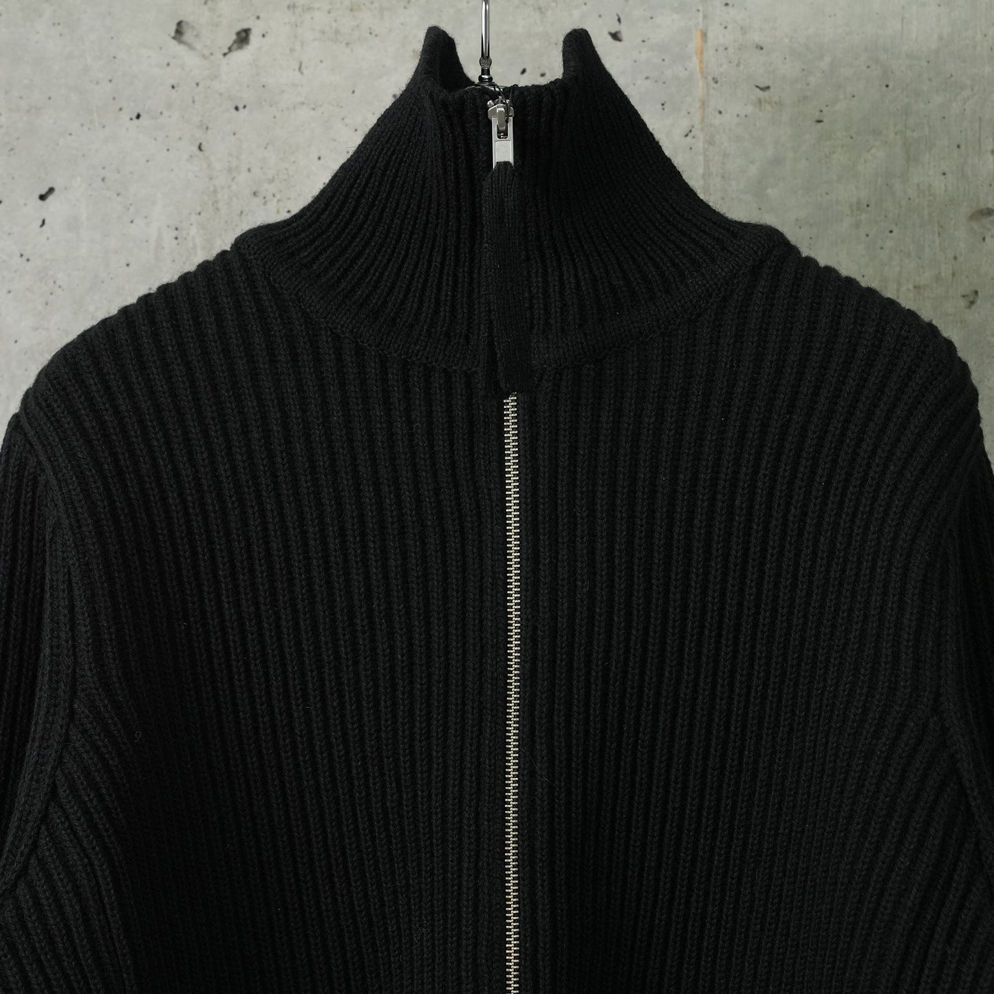 FMNS KNIT Z-UP JACKET / BLACK