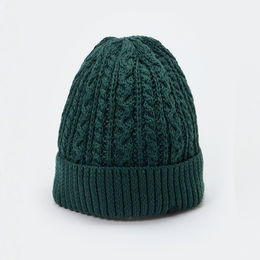 TECH CABLE WATCH CAP / DARK GREEN