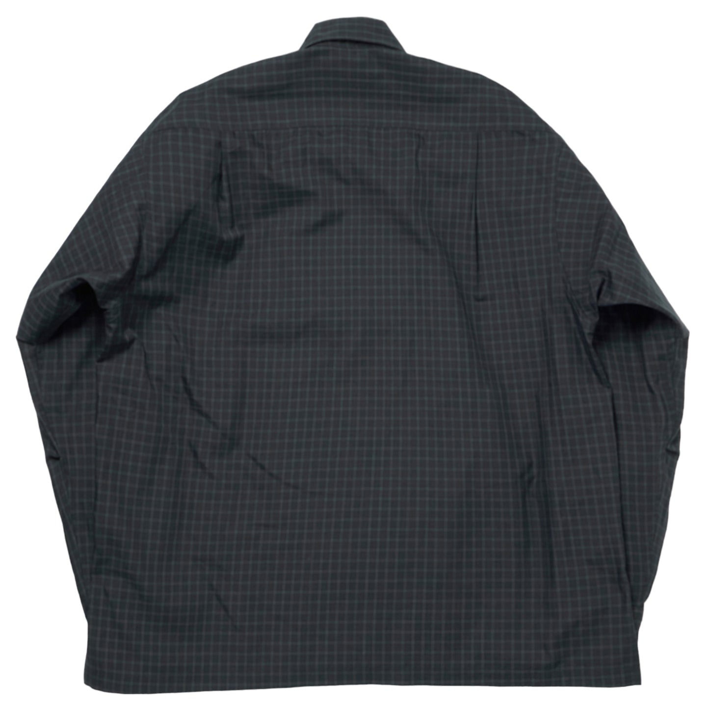 TECH SPORTS OPEN COLLAR SHIRT L/S PLAID / CHARCOAL