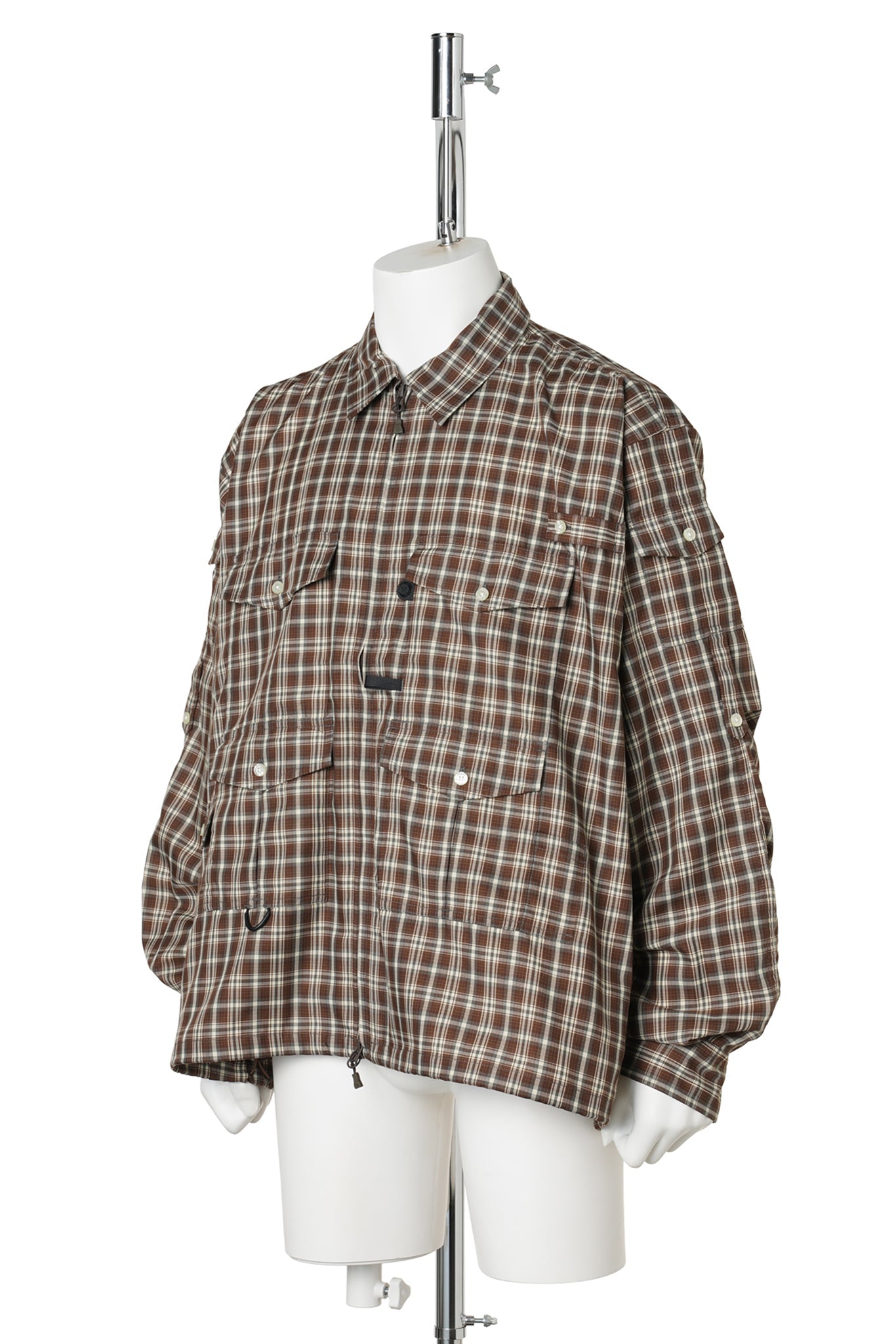 TECH ZIP ANGLER SHIRT L/S PLAIDS / BROWN