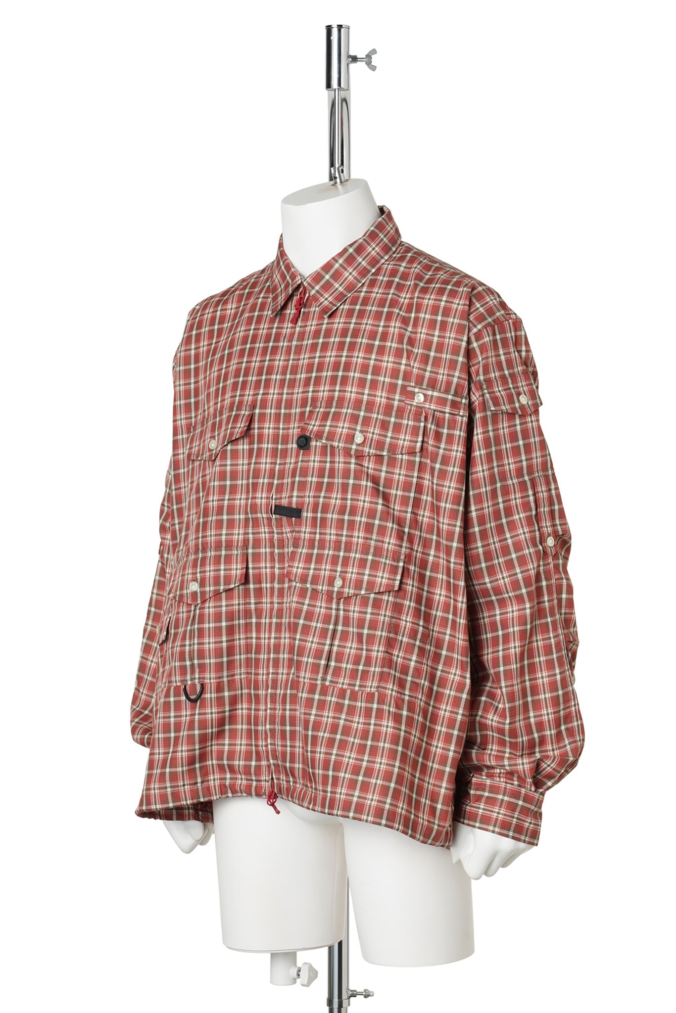 TECH ZIP ANGLER SHIRT L/S PLAIDS / RED
