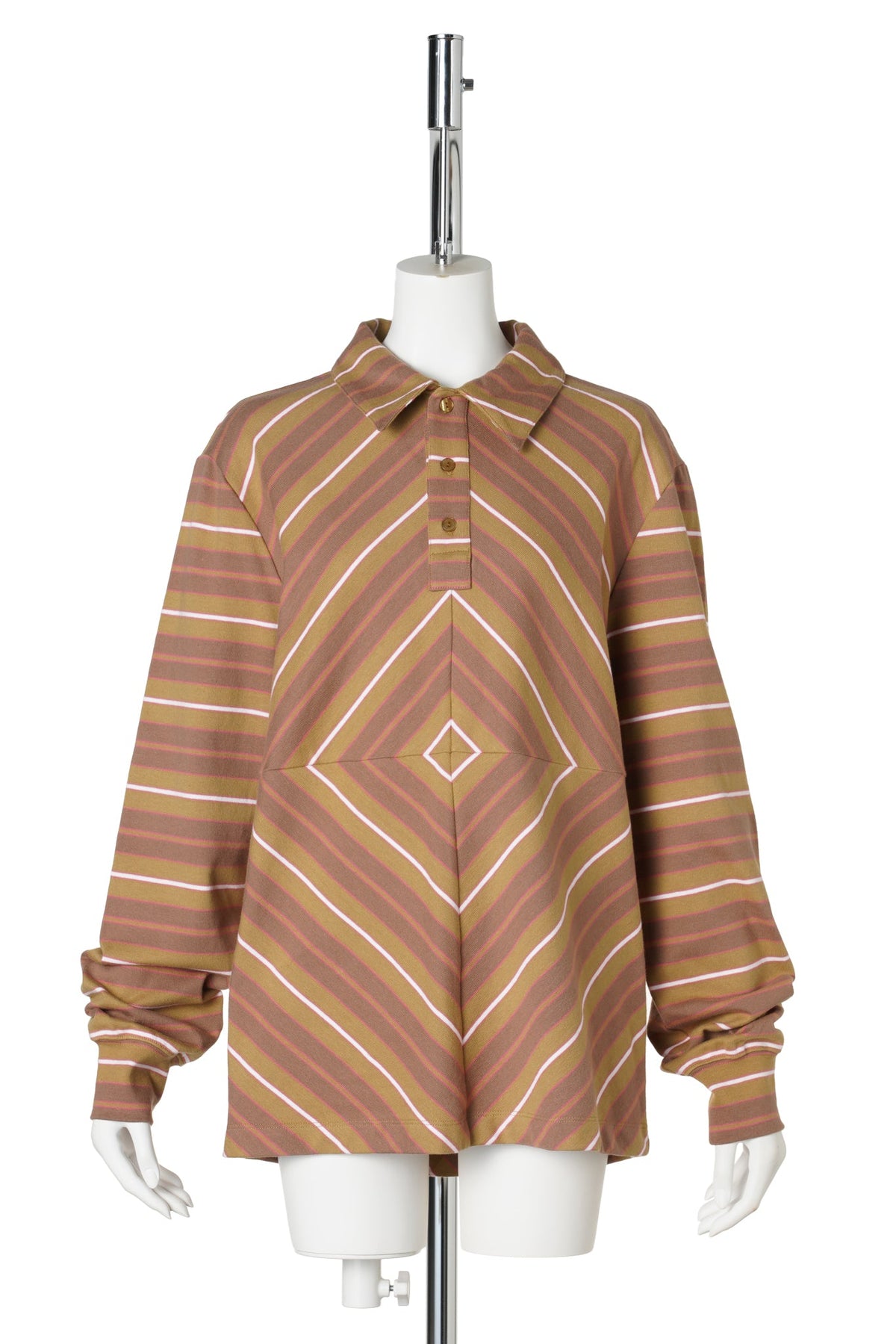 BULL'S-EYE POLO / OLIVE PINK STRIPE