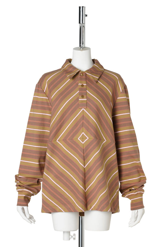 BULL'S-EYE POLO / OLIVE PINK STRIPE