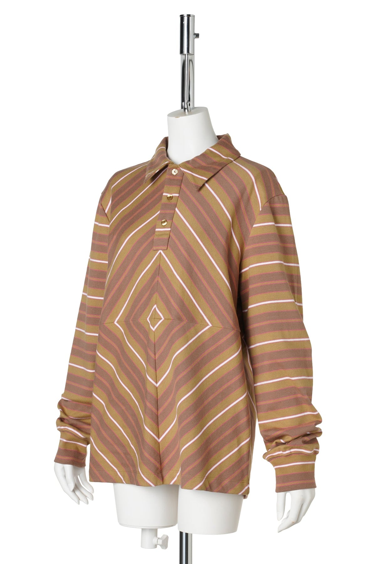 BULL'S-EYE POLO / OLIVE PINK STRIPE