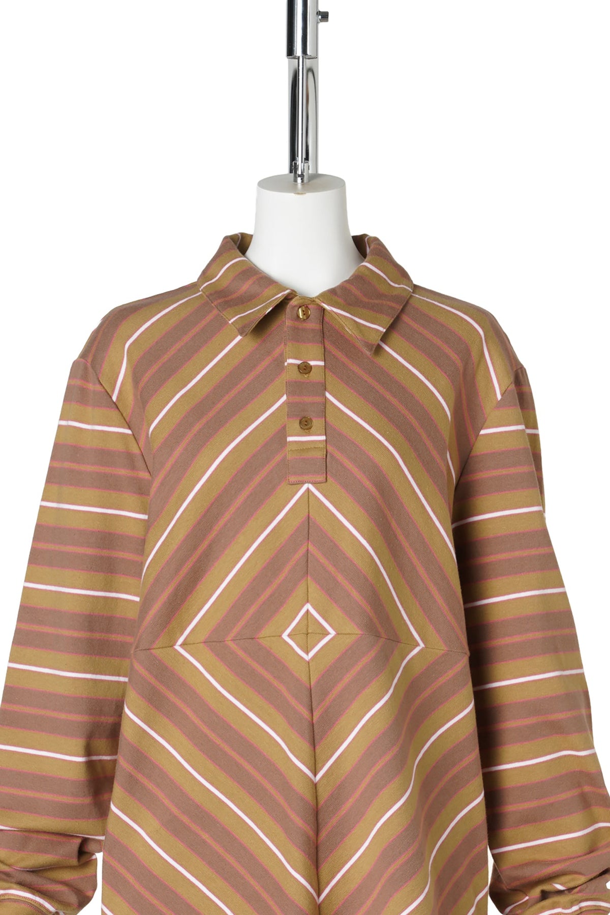 BULL'S-EYE POLO / OLIVE PINK STRIPE