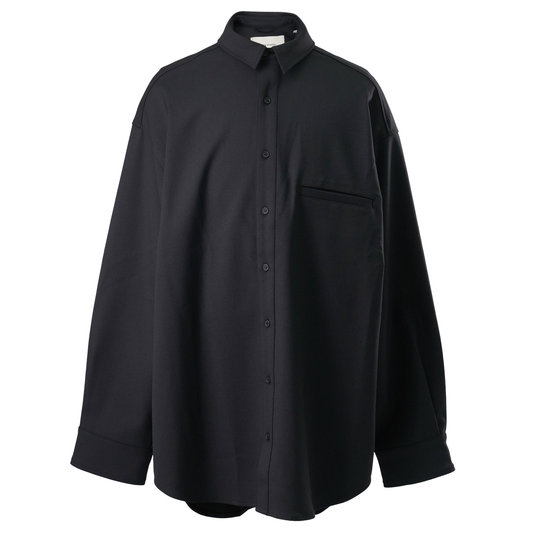 GIANT WOOL SHIRT / BLACK