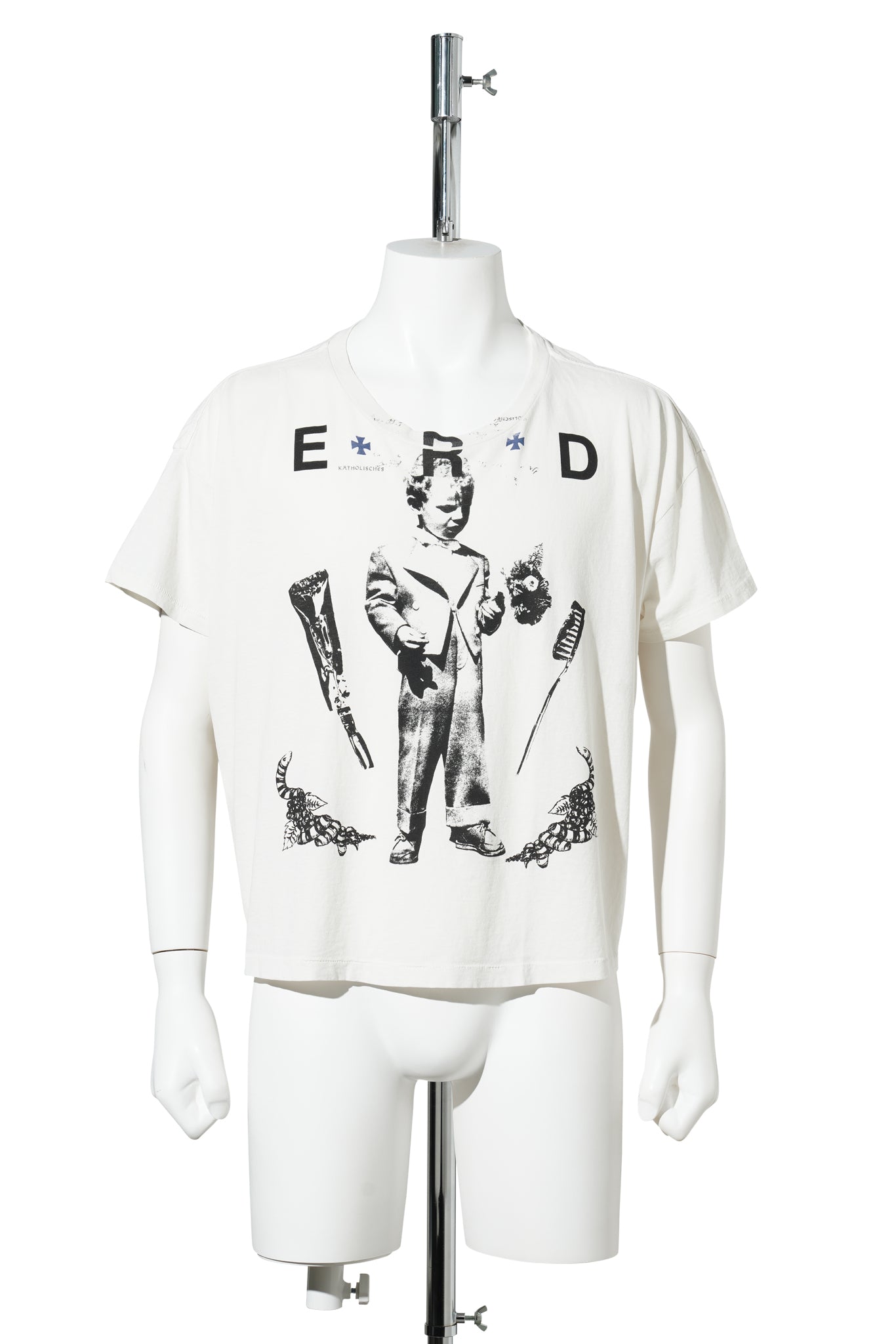 KATHOLISCHES TOOTHBRUSH T-SHIRT / FADED WHITE