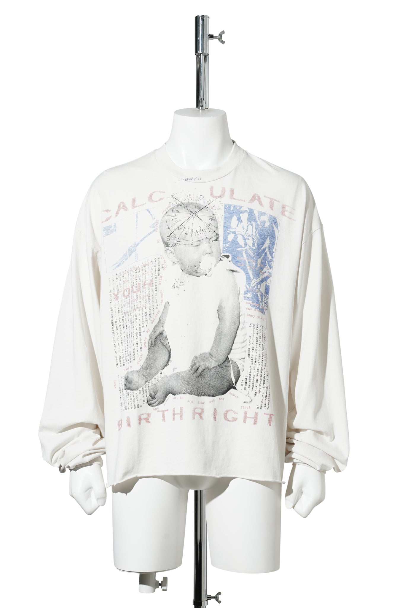 CALCULATE YOUR BIRTHRIGHT LS T-SHIRT / FADED WHITE