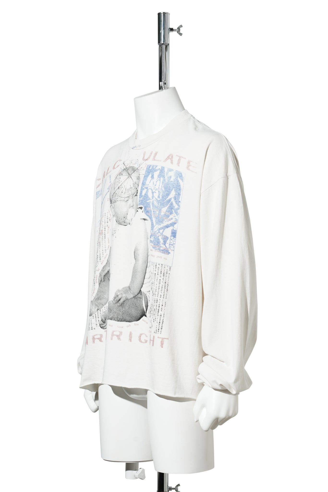 CALCULATE YOUR BIRTHRIGHT LS T-SHIRT / FADED WHITE