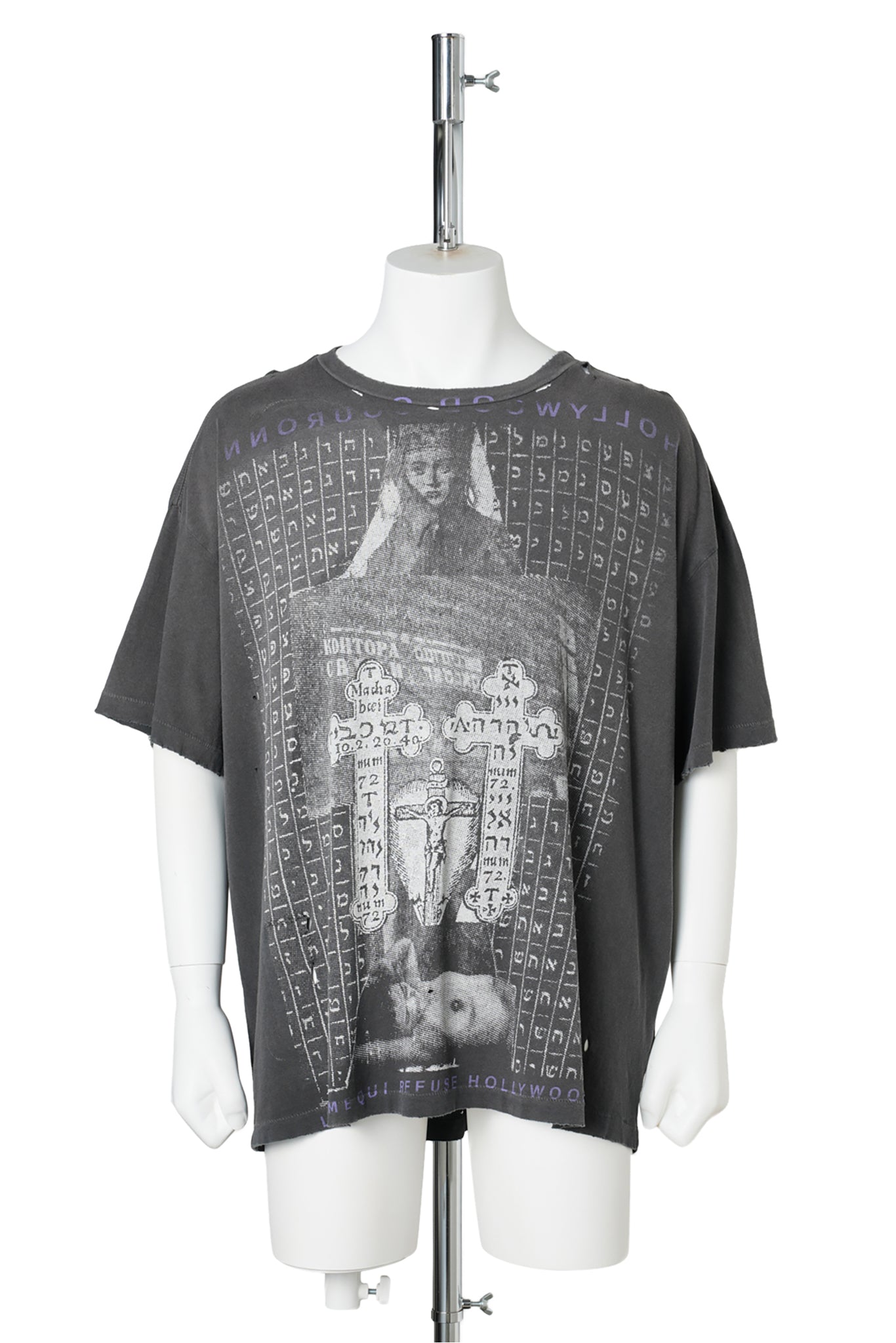 HOLLYWOOD COURONNE T-SHIRT / WASHED BLACK
