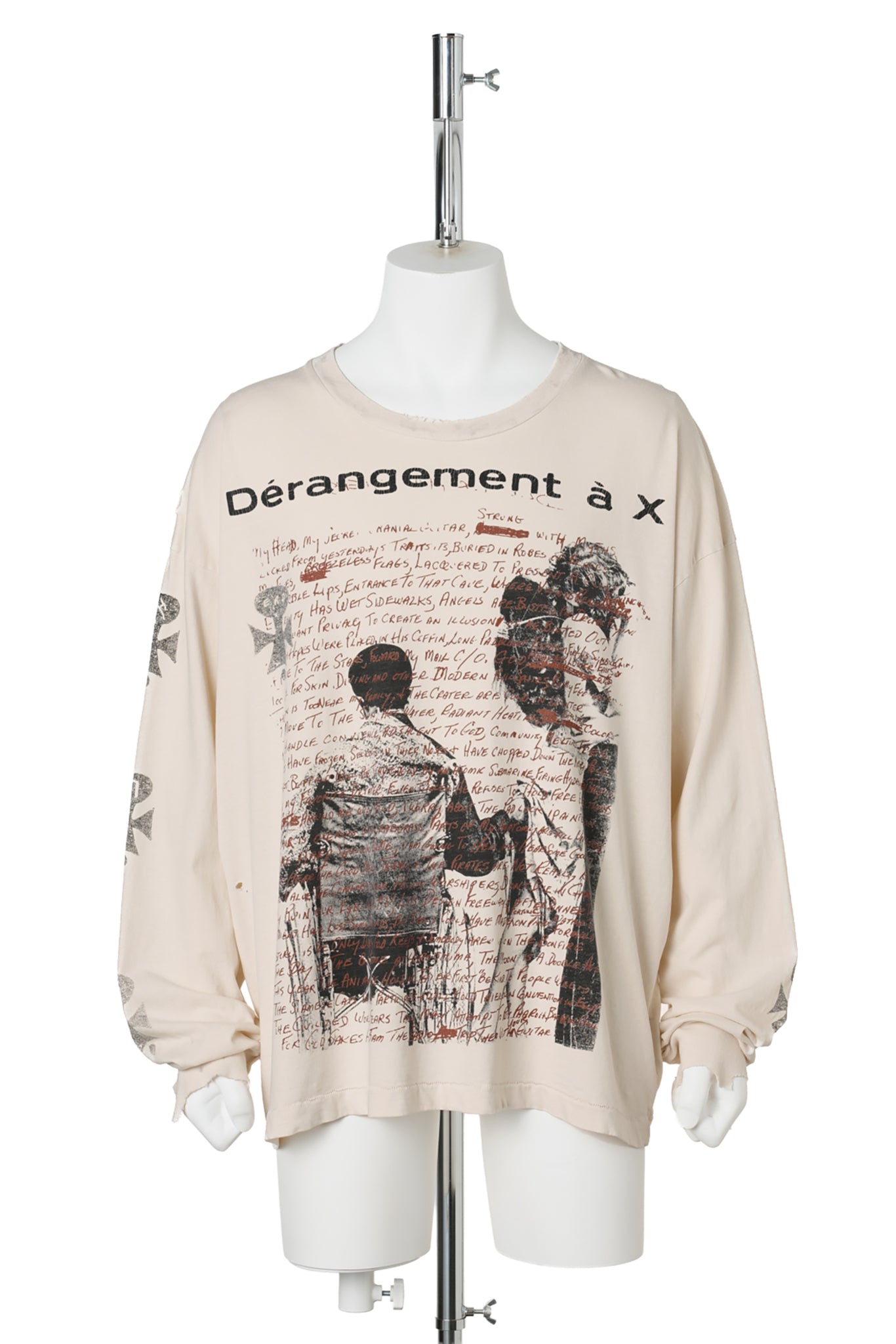 DÉRANGEMENT À X LS T-SHIRT / FADED WHITE