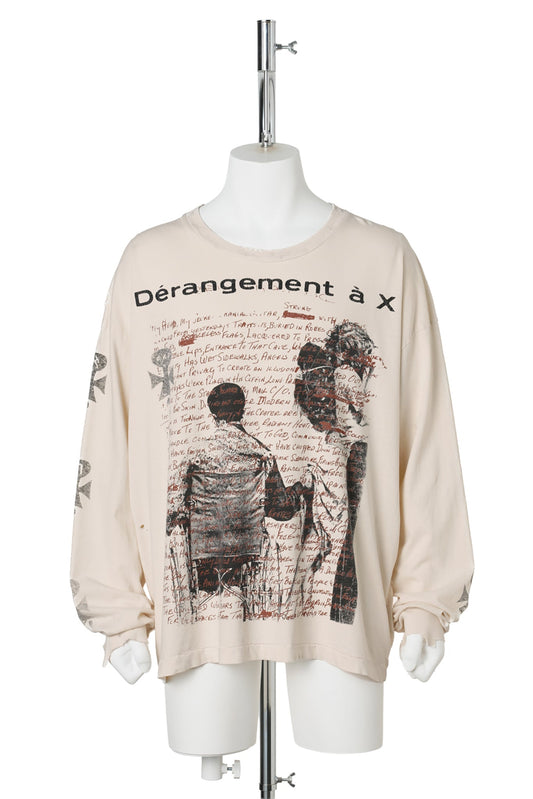 DÉRANGEMENT À X LS T-SHIRT / FADED WHITE