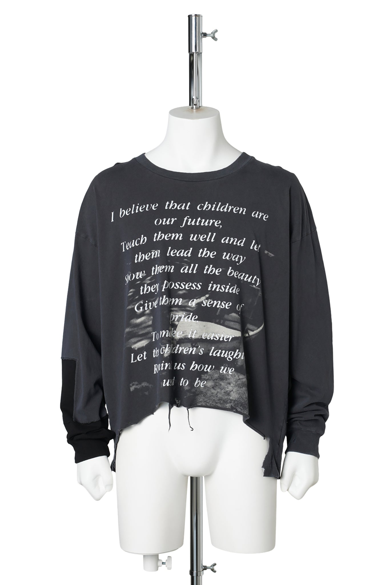 THE GREATEST LOVE OF ALL LS T-SHIRT THRASHED / BLACK