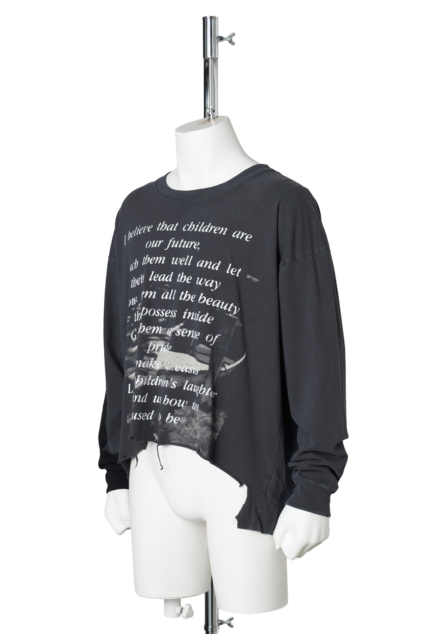 THE GREATEST LOVE OF ALL LS T-SHIRT THRASHED / BLACK