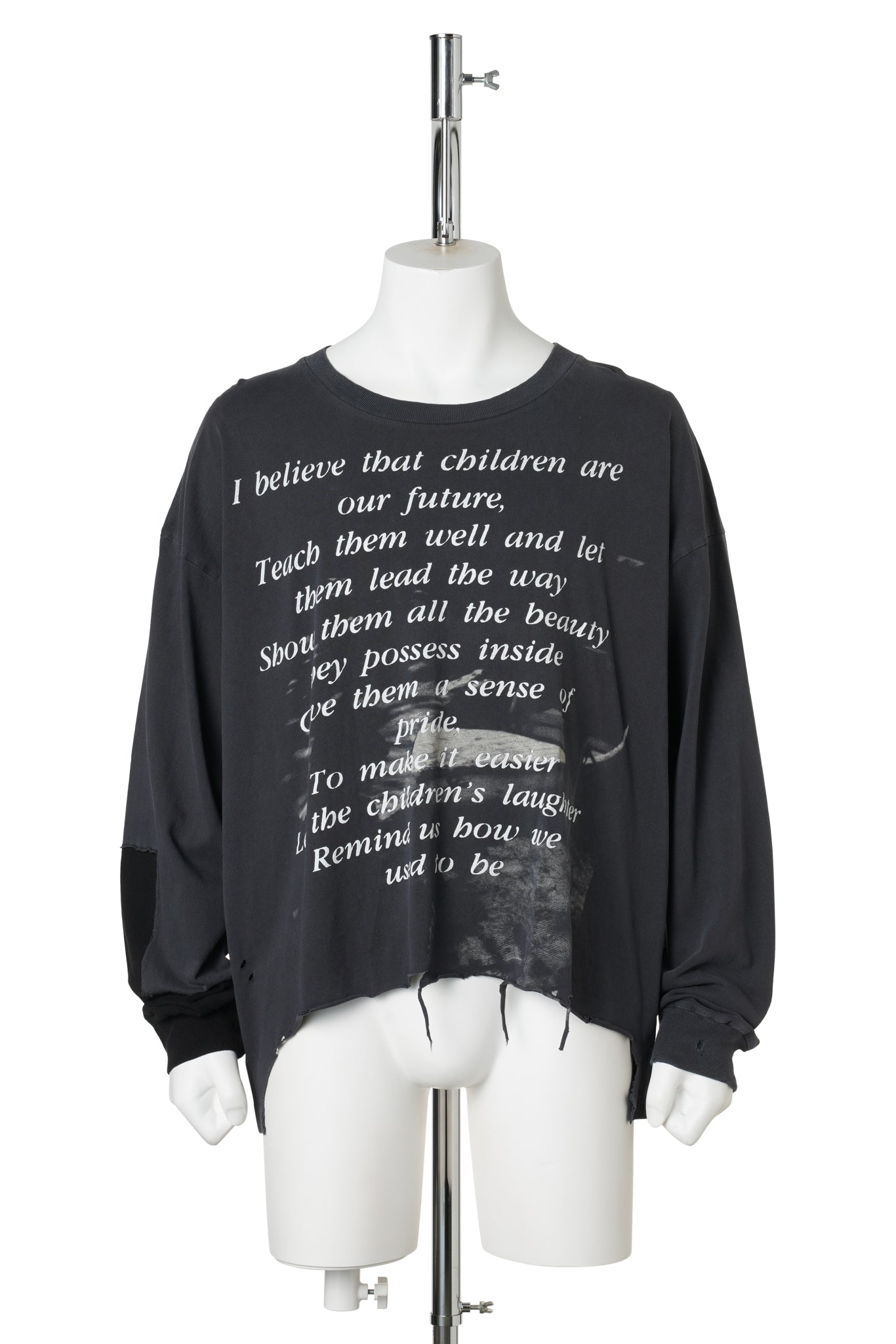 THE GREATEST LOVE OF ALL LS T-SHIRT / THRASHED BLACK