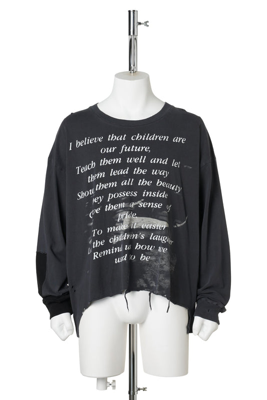 THE GREATEST LOVE OF ALL LS T-SHIRT / THRASHED BLACK