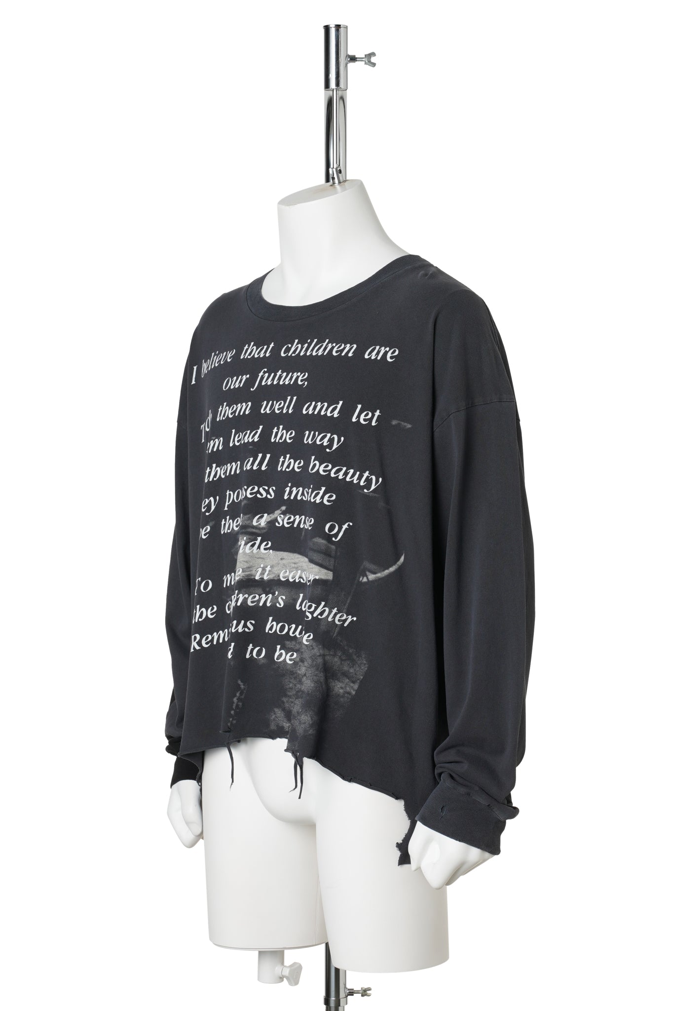 THE GREATEST LOVE OF ALL LS T-SHIRT / THRASHED BLACK